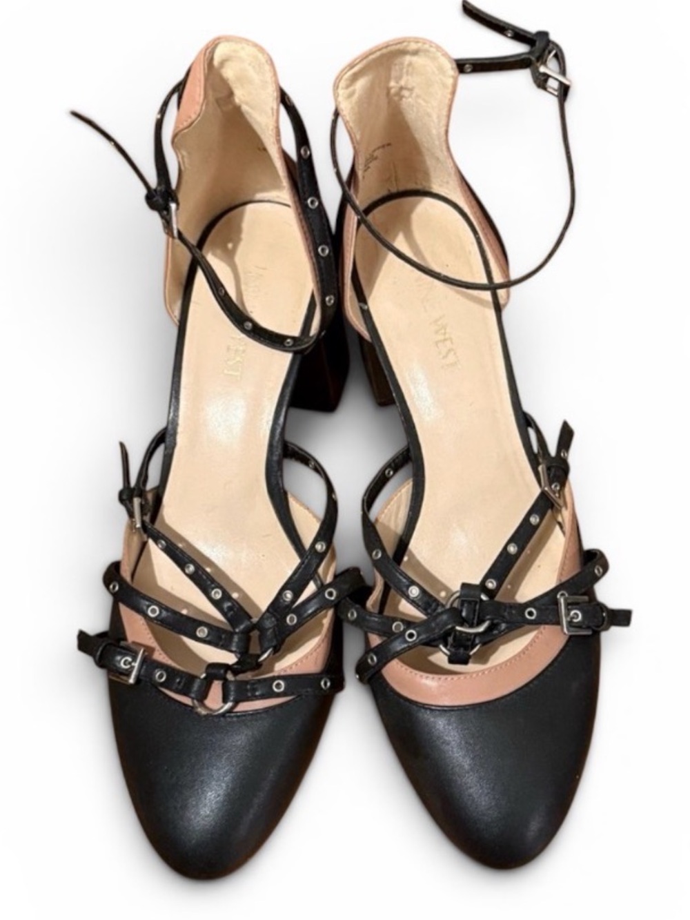 NINE WEST black shoes with ankle straps worn 1 time…